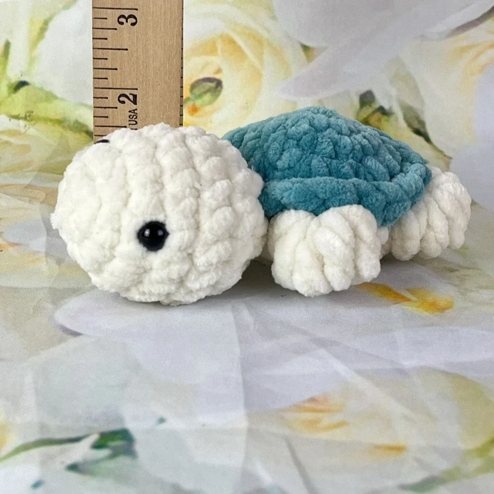 Crochet Mini Turtle Hand-made Plush Stuffy Animal Soft Yarn Sea Life Baby Green